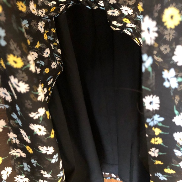 NWT Popsugar Dress Long, Sheer Sleeves, Ditsy Floral, Smocked Waist Size XXL - Picture 9 of 10